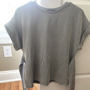 Express black & white striped shirt with tie. NWT.